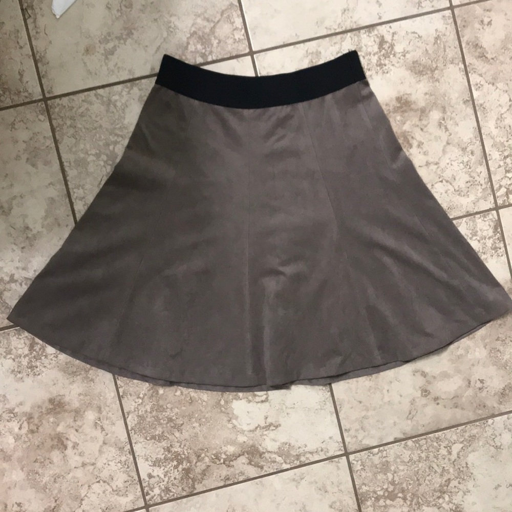Gray Faux-Suede Skirt